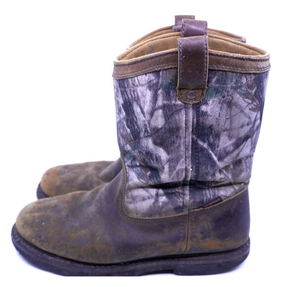 CE Schmidt Camo Boot Mens 11M Weatherproof Logger Weathered Leather Pull On Work main image 6